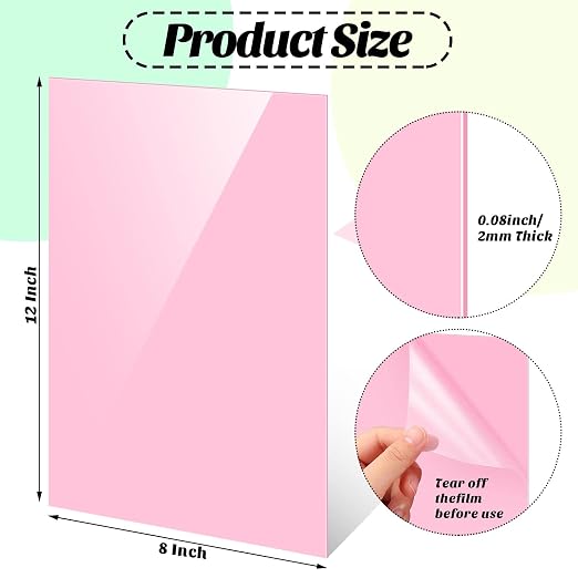 Remerry 24 Pcs 12 x 8 Inch Colored Acrylic Sheets, 12 Colors Opaque Panels - Image 3