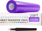 VinylRus Heat Transfer Vinyl-12” x 25FT Iron on Vinyl Roll by VinylRus