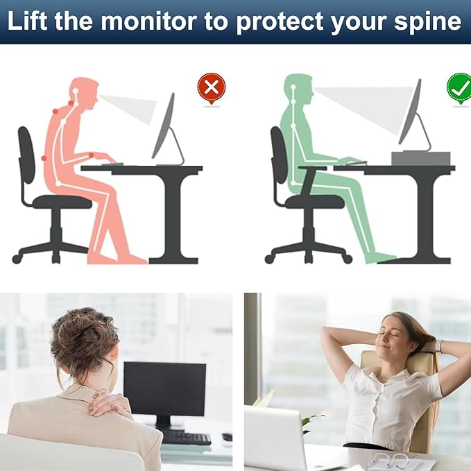 Spacrea Desk Organizer and Accessories, Computer Monitor Stand Riser - Image 6
