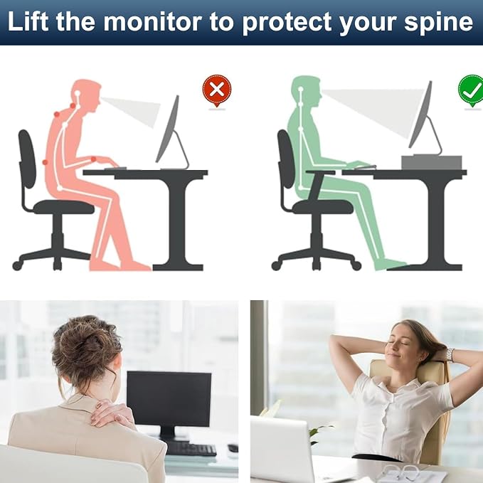 Spacrea Desk Organizer and Accessories, Computer Monitor Stand Riser - Image 6