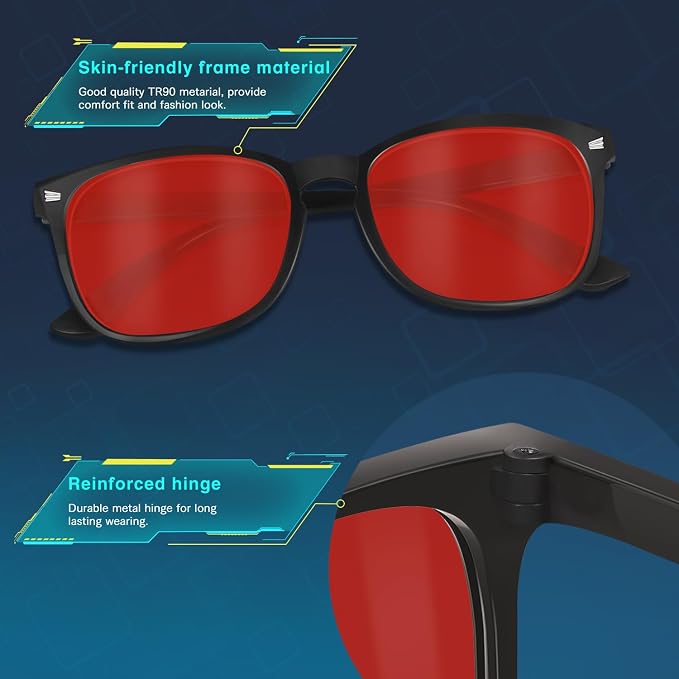 Red Lens Glasses Blue Light Glasses - Image 6