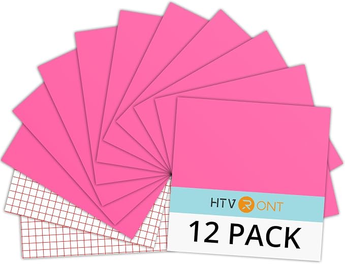 HTVRONT Glossy Pink Permanent Vinyl 12 Pack 12x12 Compatible by HTVRONT