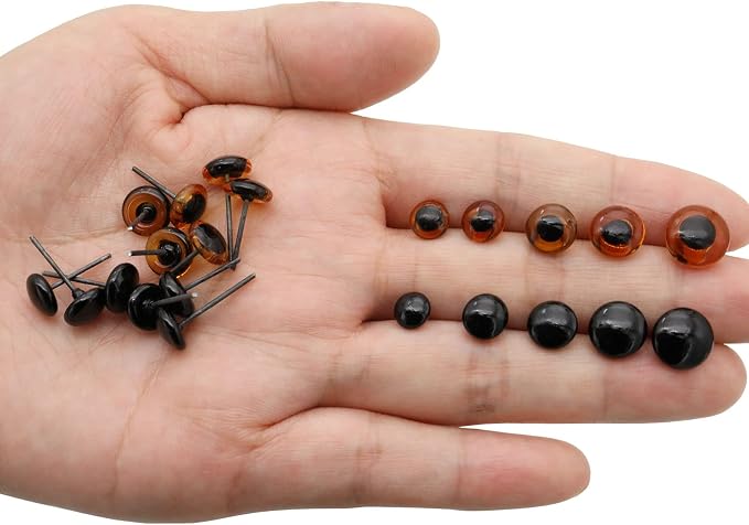 140Pcs Needle Felting Eyes 6-10mm mini Glass Amber - Image 5