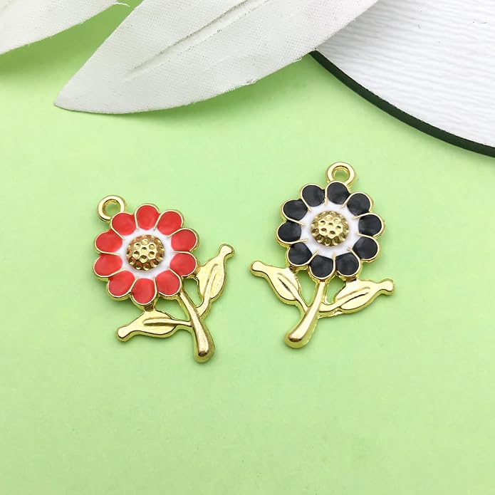 Valentine's Day Heart Charms Set, Decorative Rose and Flower Designs - Image 5