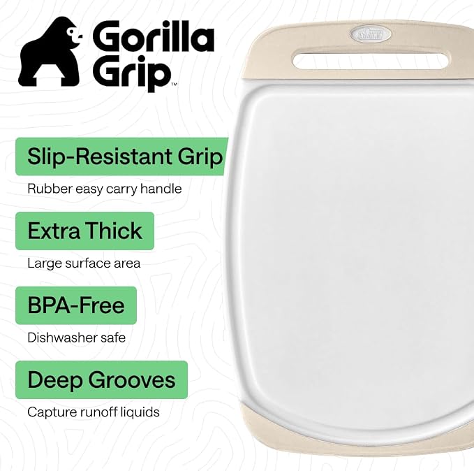 GORILLA GRIP BPA-Free Reversible Kitchen Cutting Board Set of 3, US Designed - Image 2