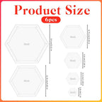 6 PCS Hexagon Templates Quilting Acrylic Templates Set, Diameter Hexagon Ruler - Image 2
