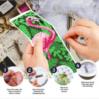 INFUNLY 6PCS Flamingo Cross Stitch Bookmarks Kit Pink Handmade Cross Stitch - Image 4