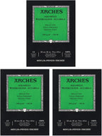 Arches Watercolor Paper Pad, 140 Pound, Cold Press, 12 Sheets/Pack, Case of 3 by ARCHES