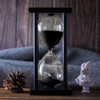 BELLAWARE Hourglass Timer with Black Sand, 60 Minute Wooden Sand Timer | - Image 2