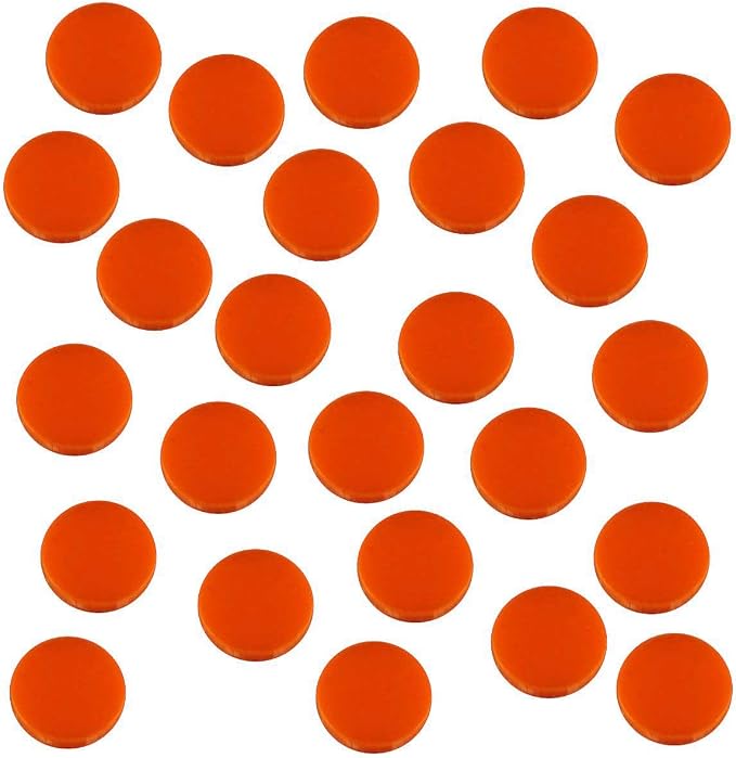 LITKO 18mm Game Tokens | Bingo, Board & Card Counters | Set of 25 | Orange | by LITKO