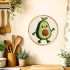 INFUNLY Avocado Punch Needle Embroidery Kit 8.7 Inch Round Punch Needle Craft - Image 6