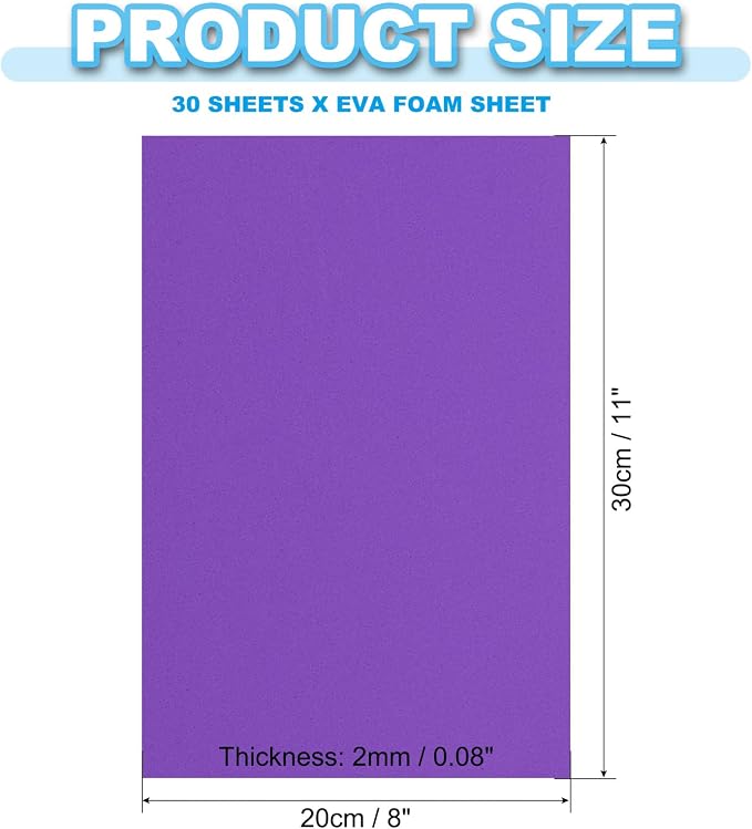 PATIKIL 30 Pack EVA Foam Sheets, Dark Purple - Image 2