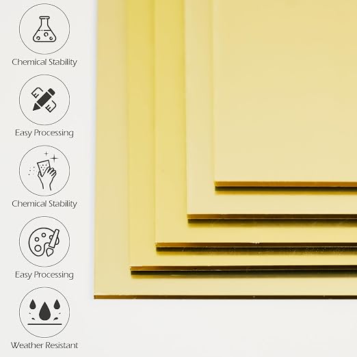 Gold Mirror Acrylic Sheets, 2 Pack 12" x 12" Square Acrylic Sheets 1/8" Thick - Image 3