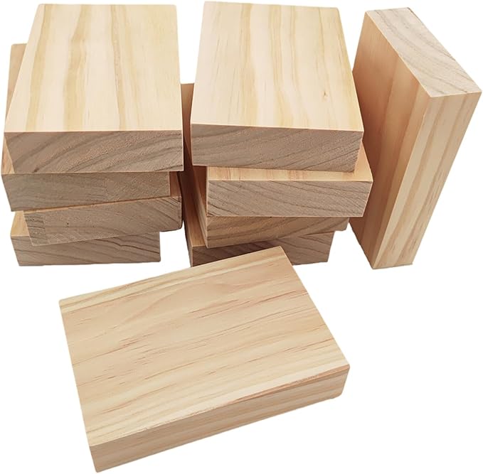 10PCS Rectangle Wood Boards Unfinished Wood Blocks by Anktily