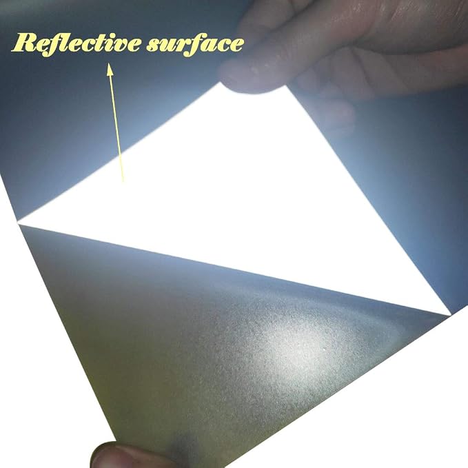 FUNKAKA Reflective Heat Transfer Vinyl Light Gray HTV Roll, Reflective HTV Vinyl - Image 2