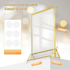 Acrylic Sign Holder 4X6 Double-Sided Gold Picture Frames ，6 Pack | Acrylic - Image 2