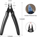 Small Wire Cutters with Spring 2-Pack Diagonal Flush Cutters 5" Black | - Image 6