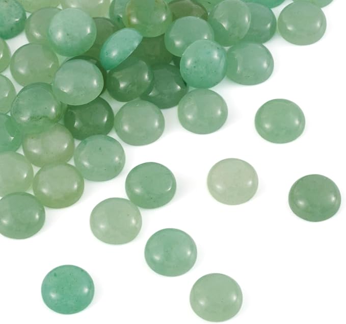 FASHEWELRY 50Pcs Natural Green Aventurine Cabochons Flat Back Gemstone - Image 7