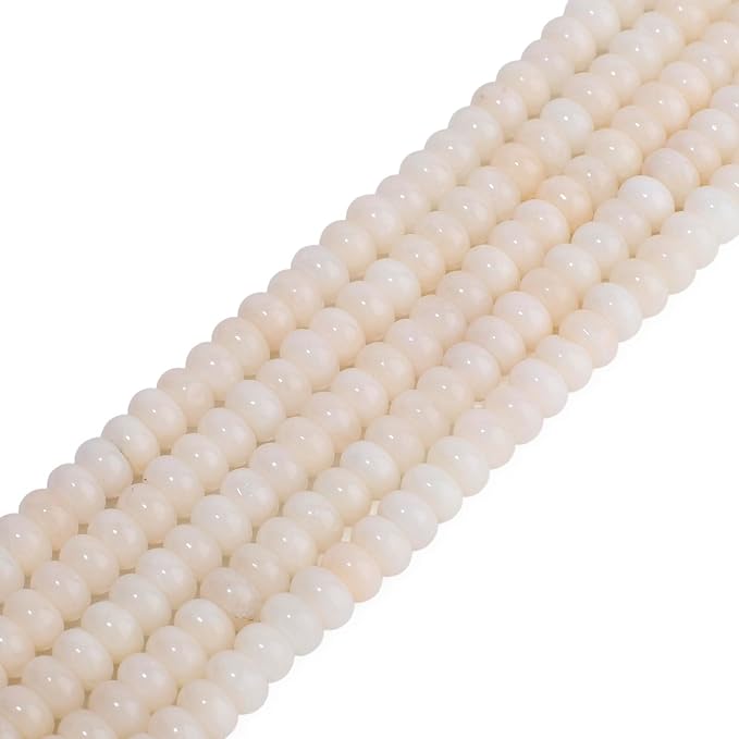 Songxi 5x8mm Natural Yellow Angel Stone Rondelle Beads, Gemstone - Image 3