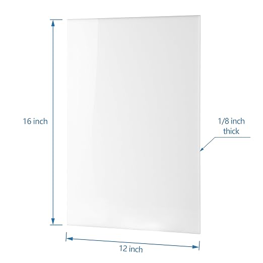 KAITELA White Cast Acrylic Sheet 12" x 16" x 1/8" Thick, Laser Cutting - Image 3