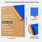 1/8 Thick 8 x 8 inch Translucent Acrylic Sheets - Image 2