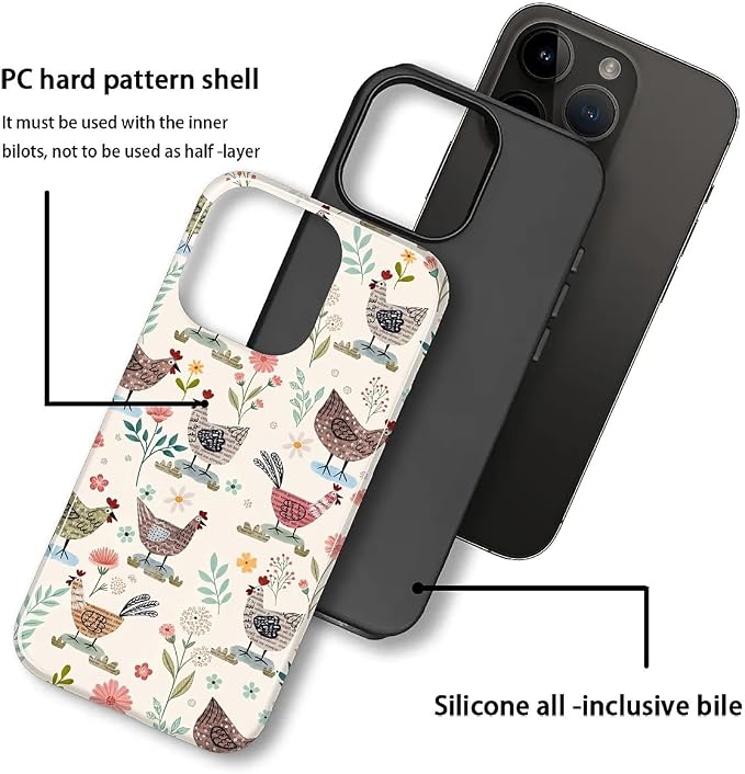 ZHEGAILIAN Case for iPhone 13 Pro, Chicken Farmhouse Animal Rooster Durable - Image 2