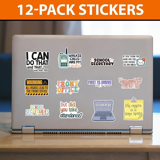 MAIANEY School Secretary Sticker Pack 12pcs – Funny Office Stickers - Image 2