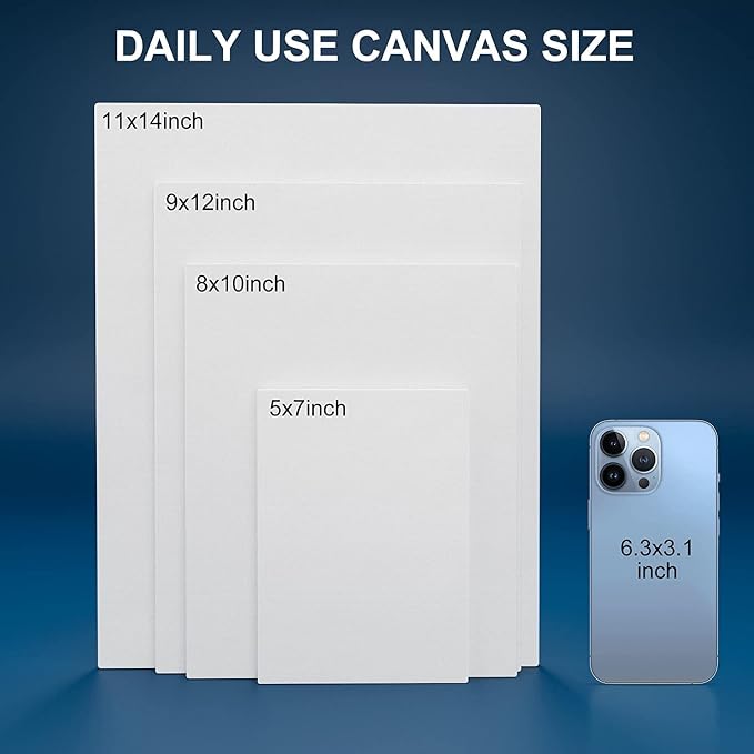 Canvas Panels 9x12 Inch 12-Pack, 10 oz Primed 100% Cotton White Blank Canvases - Image 6