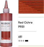 MEEDEN Red Ochre Acrylic Paint: Matte Finish 250ml/8.45oz Soft Body Bulk - Image 2