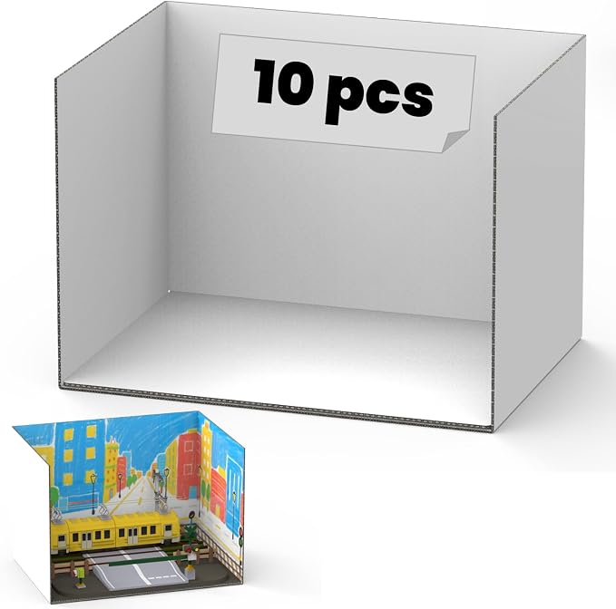 HOUSYLOVE Cardboard Diorama Kit 10 pcs-White Display Box Project Supplies by Loveneverchange