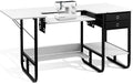 Vividwood Foldable Sewing Machine Table, Storage Shelf and 2 Cloth Drawers by vividwood