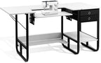 Vividwood Foldable Sewing Machine Table, Storage Shelf and 2 Cloth Drawers by vividwood