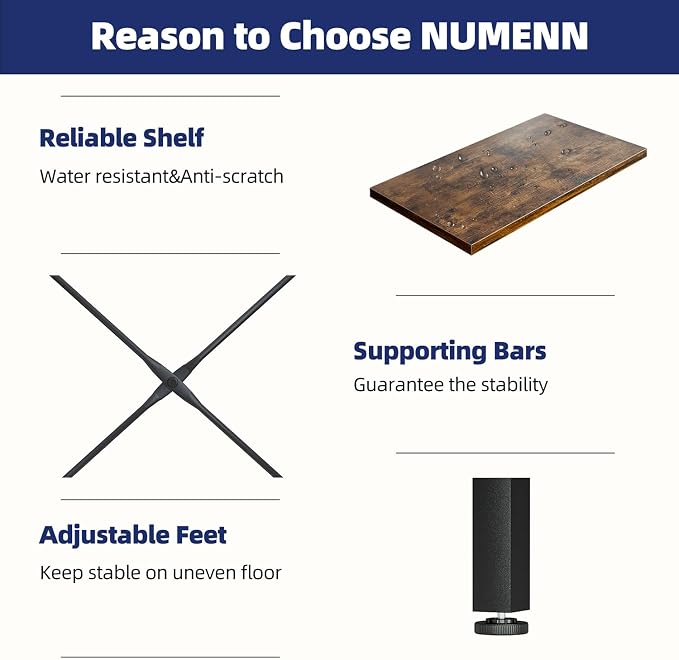 NUMENN Triple 5 Tier Bookshelf, Wide Book Shelf - Image 7