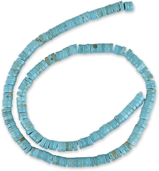 170pcs 5x2mm Natural Blue Turquoise Heishi Disc Rondelle Spacer Stone Semi - Image 4
