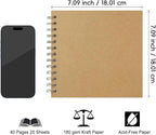 DIY Scrapbook Album 7x7 Inch, Hardcover Kraft Paper Scrap Book Photo Album - Image 3