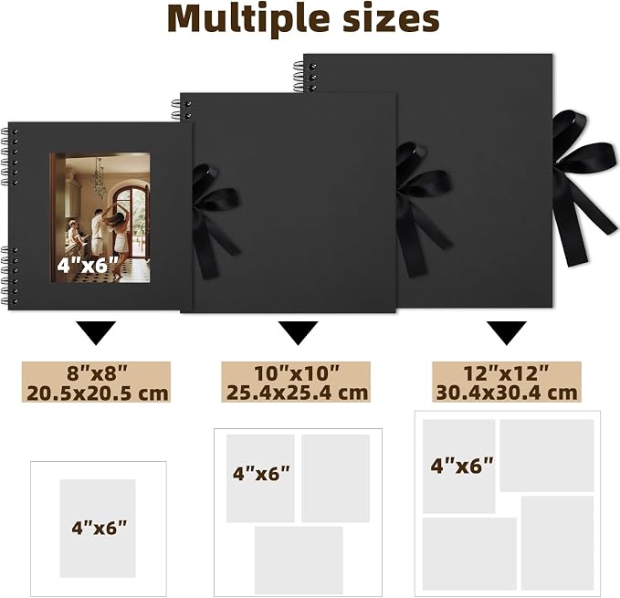 10×10 inch Scrapbook Photo Album DIY Picture Book 40 Pages, Thick Kraft Paper - Image 4