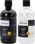 Artecho White and Black Acrylic Paint 500ml / 17oz Large Bottle | Semi Glossy by Artecho