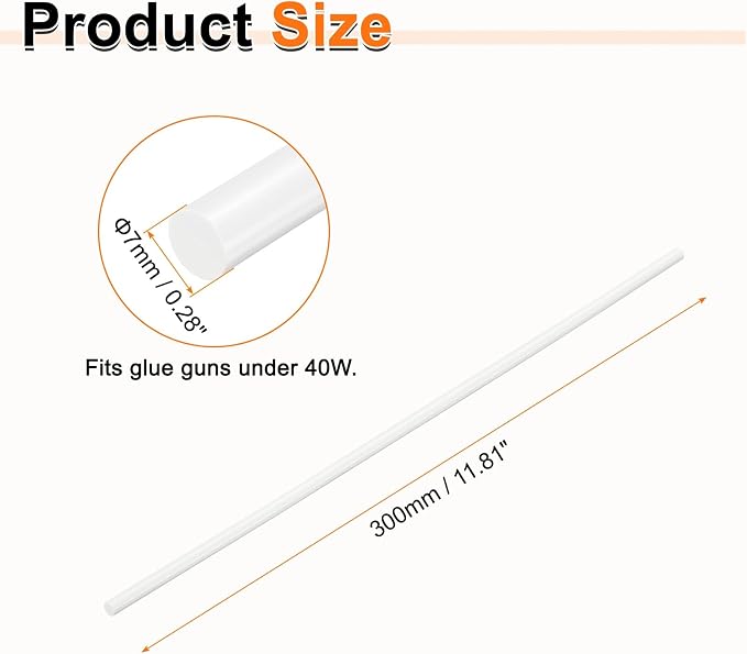 HARFINGTON 10pcs Hot Glue Sticks 0.28" Dia x 11.81" Long EVA Mini Hot Melt - Image 2