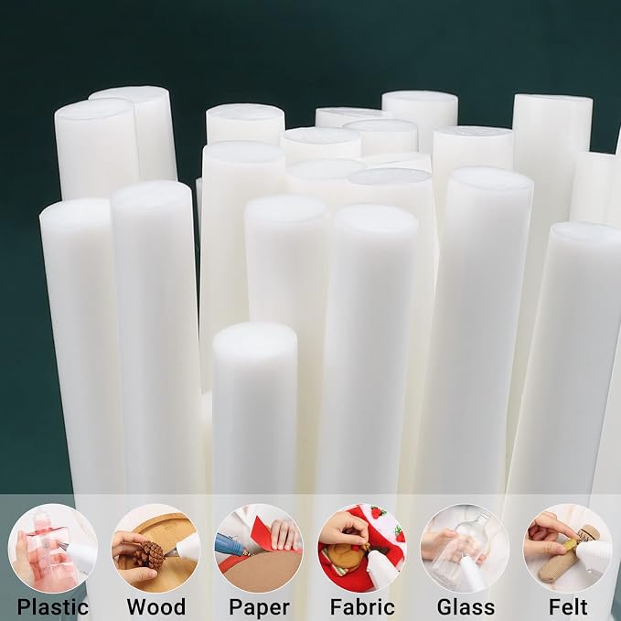 Manarty White Hot Glue Sticks Full Size, Adhesive Hot Melt Gluing Sticks - Image 7