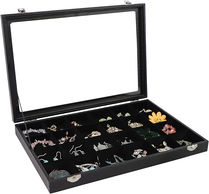 Wudygirl Earring Organizer 24 Grid Jewelry Organizer by Wudygirl
