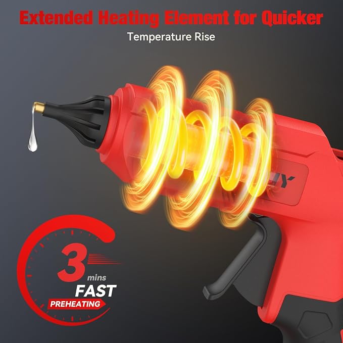 Cordless Hot Glue Gun for Mil-waukee M-18 Battery - 100W Hot Glue Gun and 35PCS - Image 6