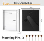 White 8×10 Shadow Box Display Frame, Premium Linen Backboard and Included - Image 3