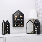 Ikee Design 3 Pcs Set Wall-Mounted House-Shaped Wooden Shadow Cubby Box Display - Image 7