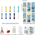 FREEBLOSS 6 Set 11CT Cross Stitch Bookmarks Kit Starry Sky Stamped Cross Stitch - Image 2