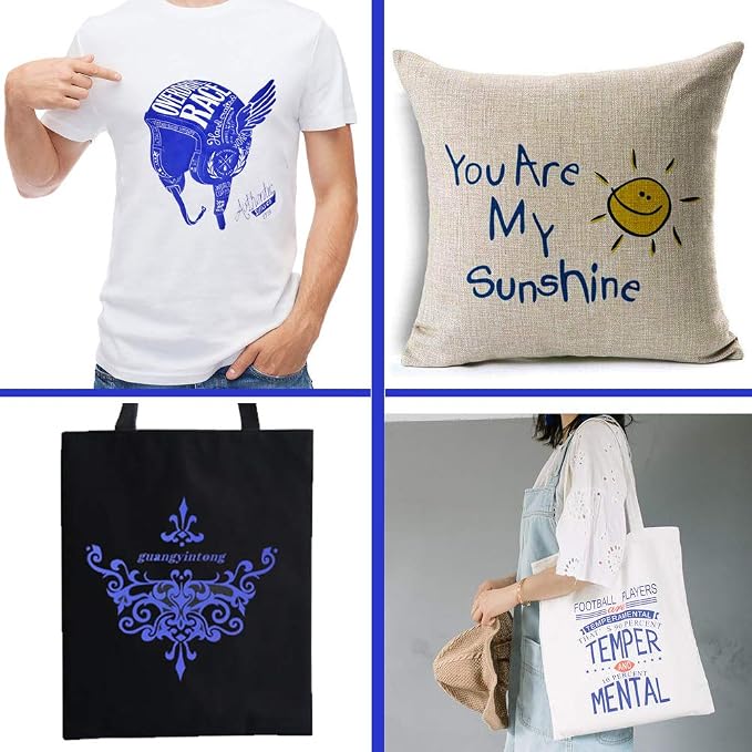 guangyintong Heat Transfer Vinyl Blue HTV Rolls, Matte Surface PVC Material - Image 2
