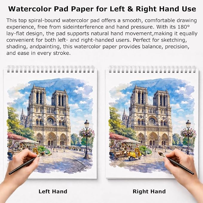 Soucolor 8x10 Sketch Book, 100 Sheets, 68lb Acid-Free Spiral Bound Pad | 68lb - Image 5