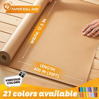 PerkHomy Brown Kraft Paper Roll 17.5" x 600" - Image 2