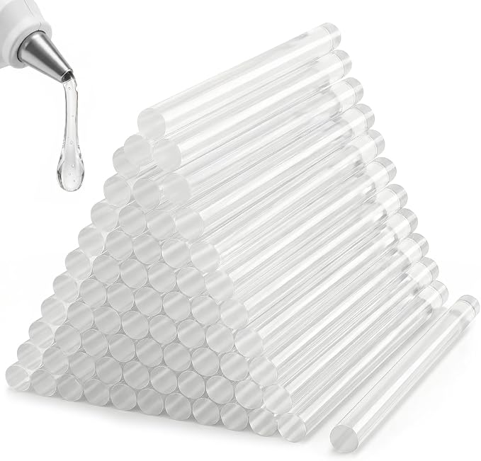 KISEER 100 Pack Clear 0.43 x 4 Inch Full Size Hot Glue Sticks Universal Fit by KISEER