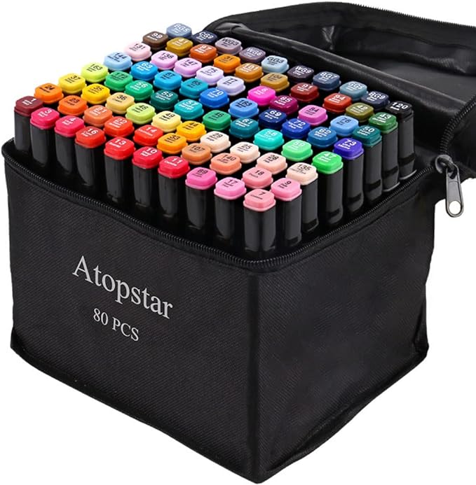 ATOPSTAR 80 Colors Alcohol Markers Pens Artist Drawing Art by ATOPSTAR