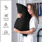 Silk Pillow Cases 2 Pack, Soft Breathable and Sliky Standard Size Pillow Cases - Image 3